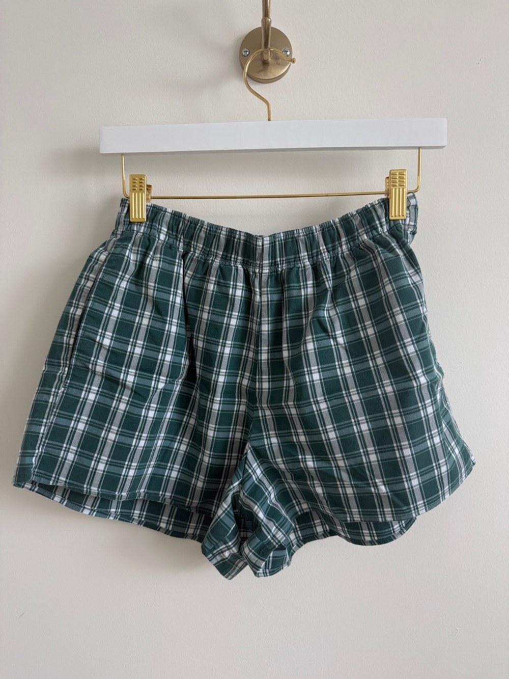 Green Paid Poplin Boxer Shorts